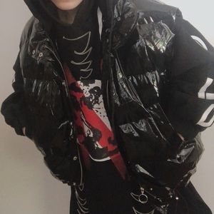 Black bubble vinyl vest